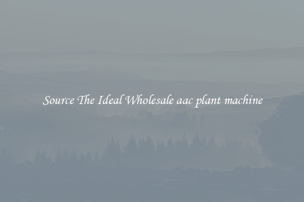 Source The Ideal Wholesale aac plant machine