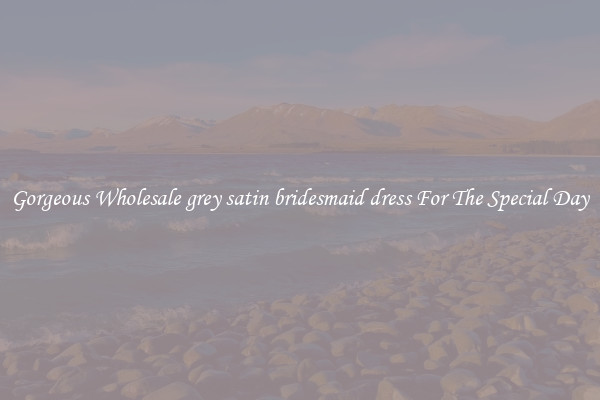 Gorgeous Wholesale grey satin bridesmaid dress For The Special Day