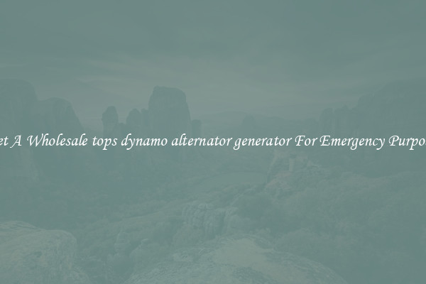 Get A Wholesale tops dynamo alternator generator For Emergency Purposes