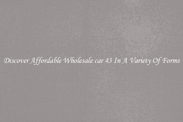 Discover Affordable Wholesale car 43 In A Variety Of Forms
