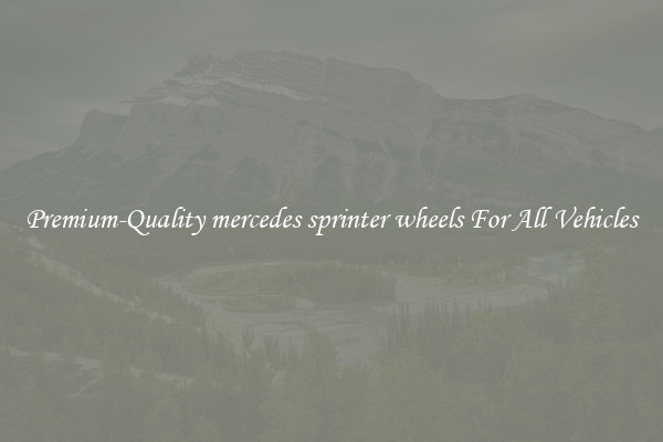 Premium-Quality mercedes sprinter wheels For All Vehicles
